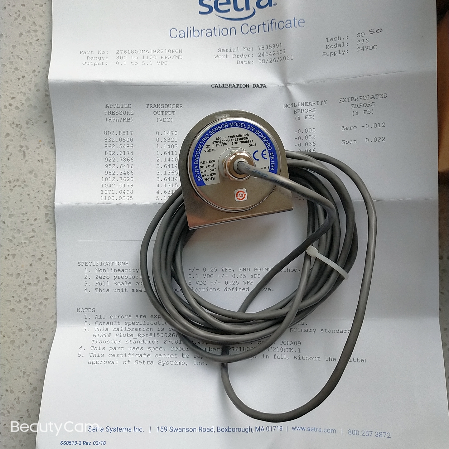 Setra西特大气压力变送器 Model 276系列