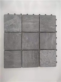 石筑永恒 海洋蓝莱姆石 天然灰洞石地砖 滚磨面罗马拼石材