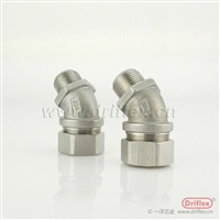 Driflex一洋五金供应304不锈钢45度软管接头配套包塑金属软管