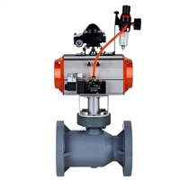 进口单双作用气动PVC球阀 防腐耐酸碱塑胶球阀