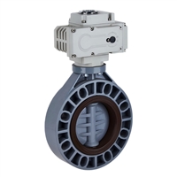 进口耐酸碱电动PVC蝶阀 化工污水塑胶蝶形阀