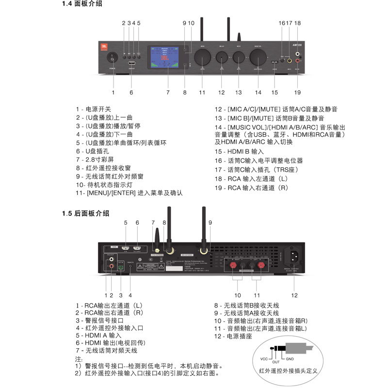 JBL AMP150 三合一智能集成數(shù)字功放 KTV智能集成一體機 三合一