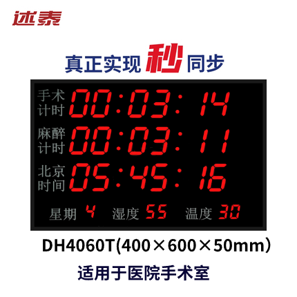 述泰医用时钟 手术时钟 麻醉时钟 温湿度屏