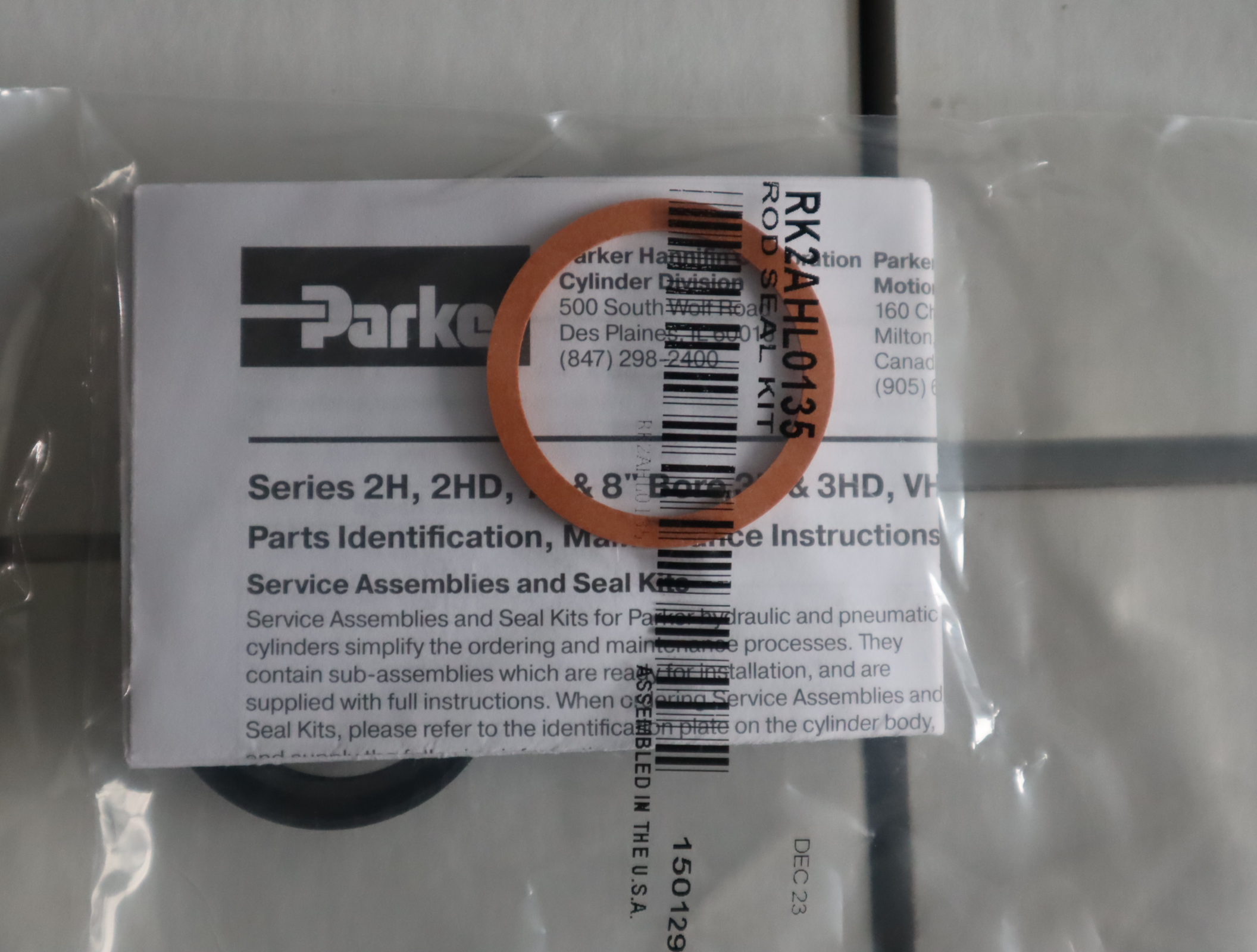 RK2AHL0135 美国派克PARKER油缸密封套件RK2AHL0135