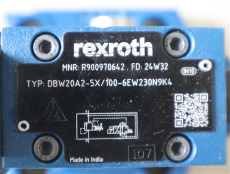 DBW20A2-52/100-6EW230N9K4 R900970642 力士乐REXROTH电磁溢流阀