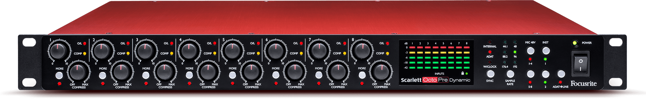 Focusrite Scarlett OctoPre Dynamic 8通道 话放/话筒放大器