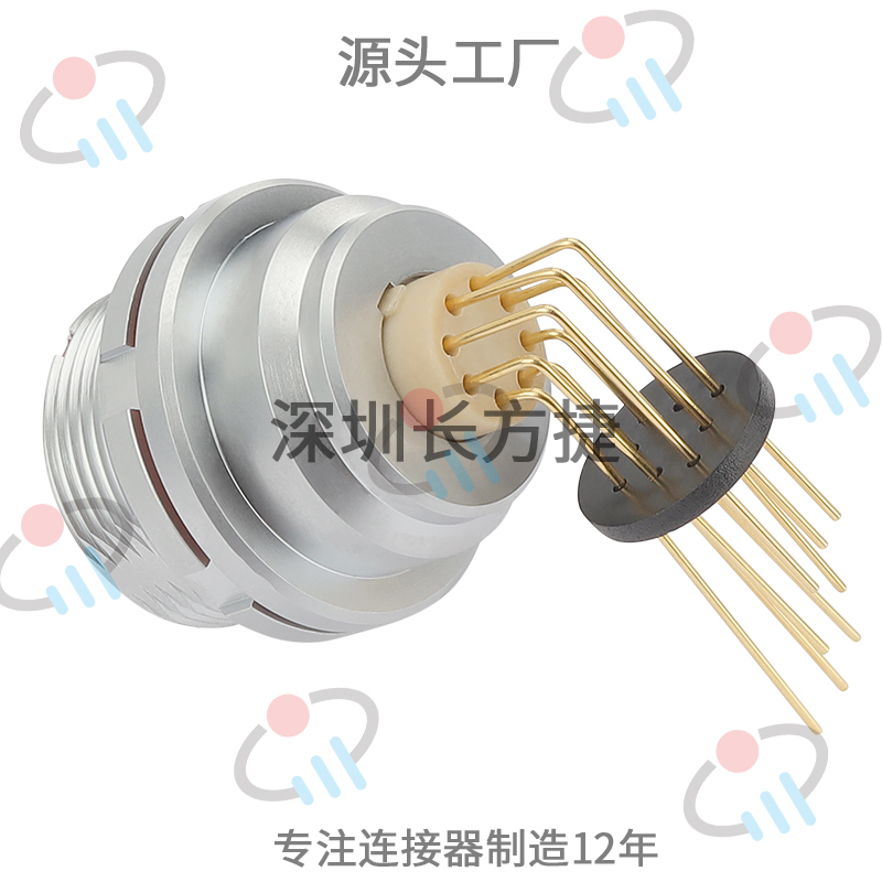 90度弯针插座EEG.1K.307防水连接器IP68自锁航空接插件