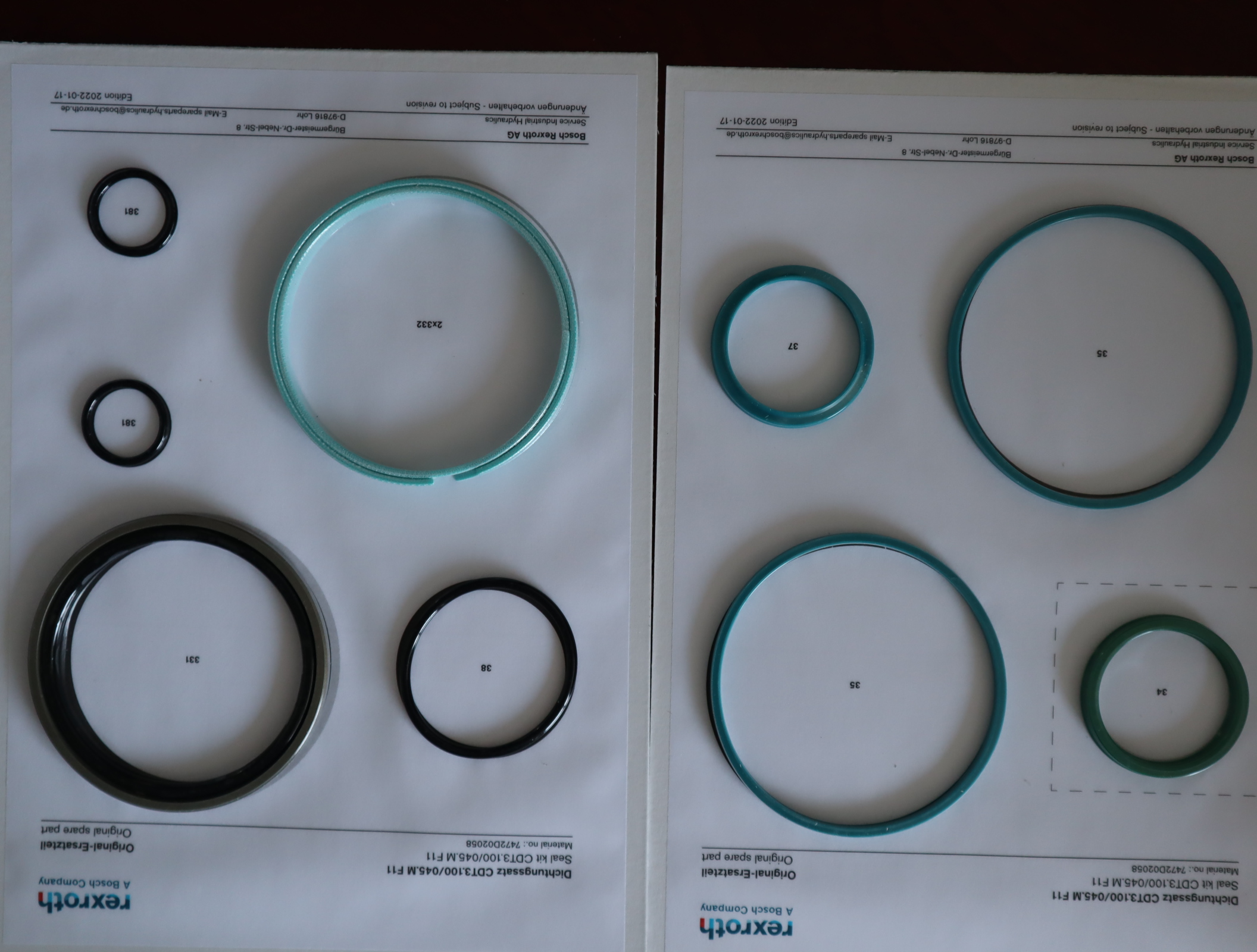 7472D02058 CDT3.100/045.M F11 德国力士乐REXROTH油缸密封套件