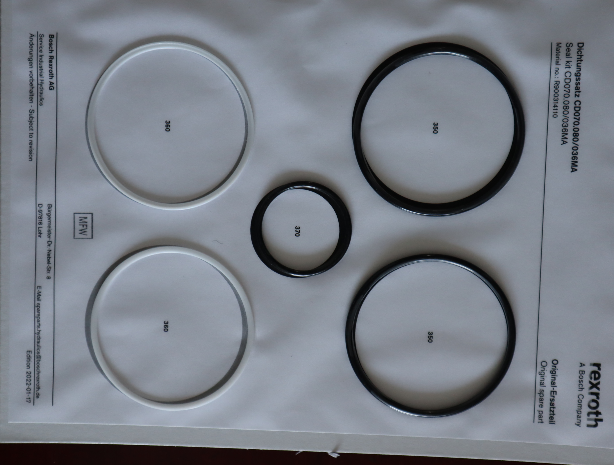 R900314110 CD070.080/036MA 德国力士乐REXROTH油缸密封套件