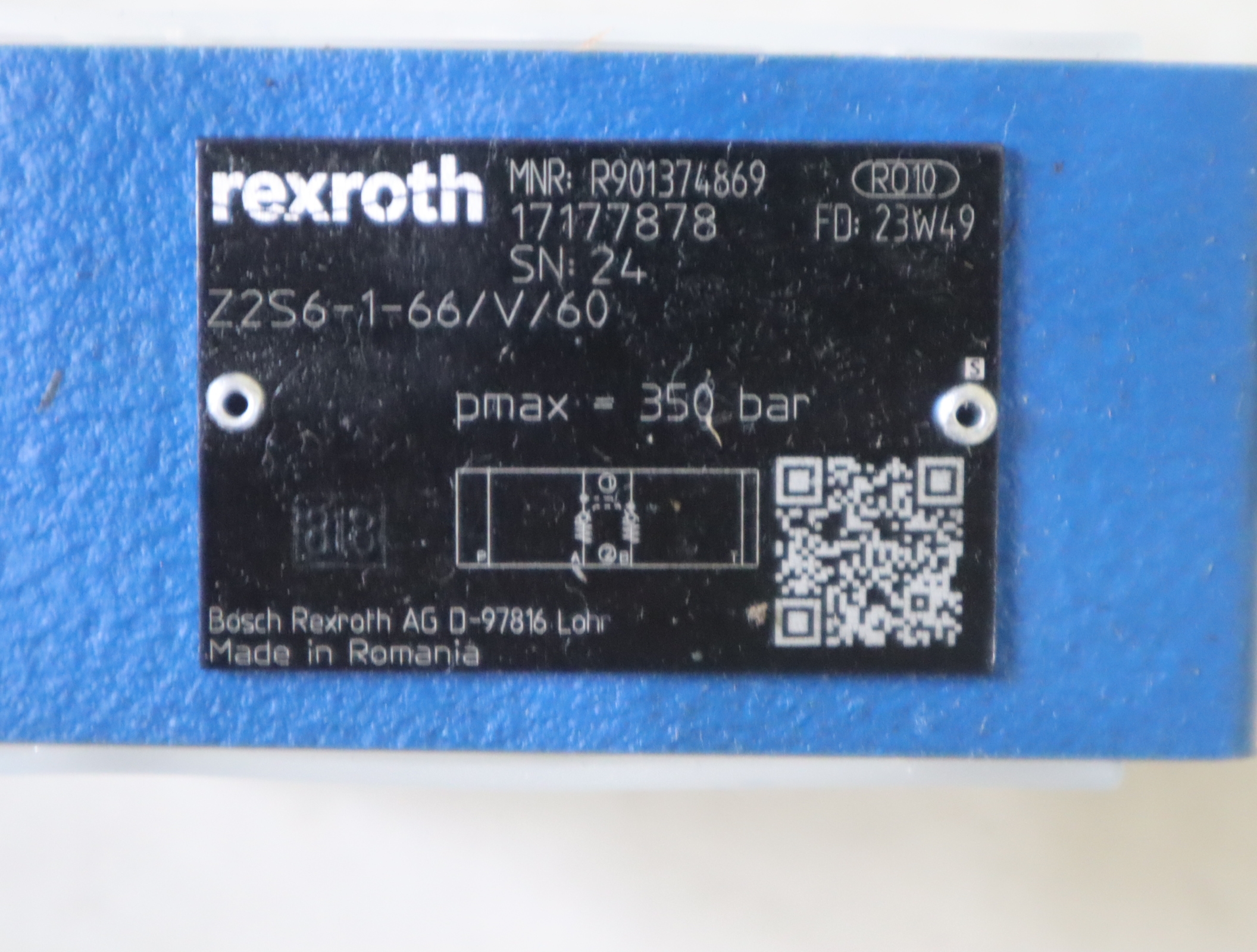 Z2S6-1-66/V/60 Z2S6-1-6X/V/60 R901374869 力士乐REXROTH单向阀