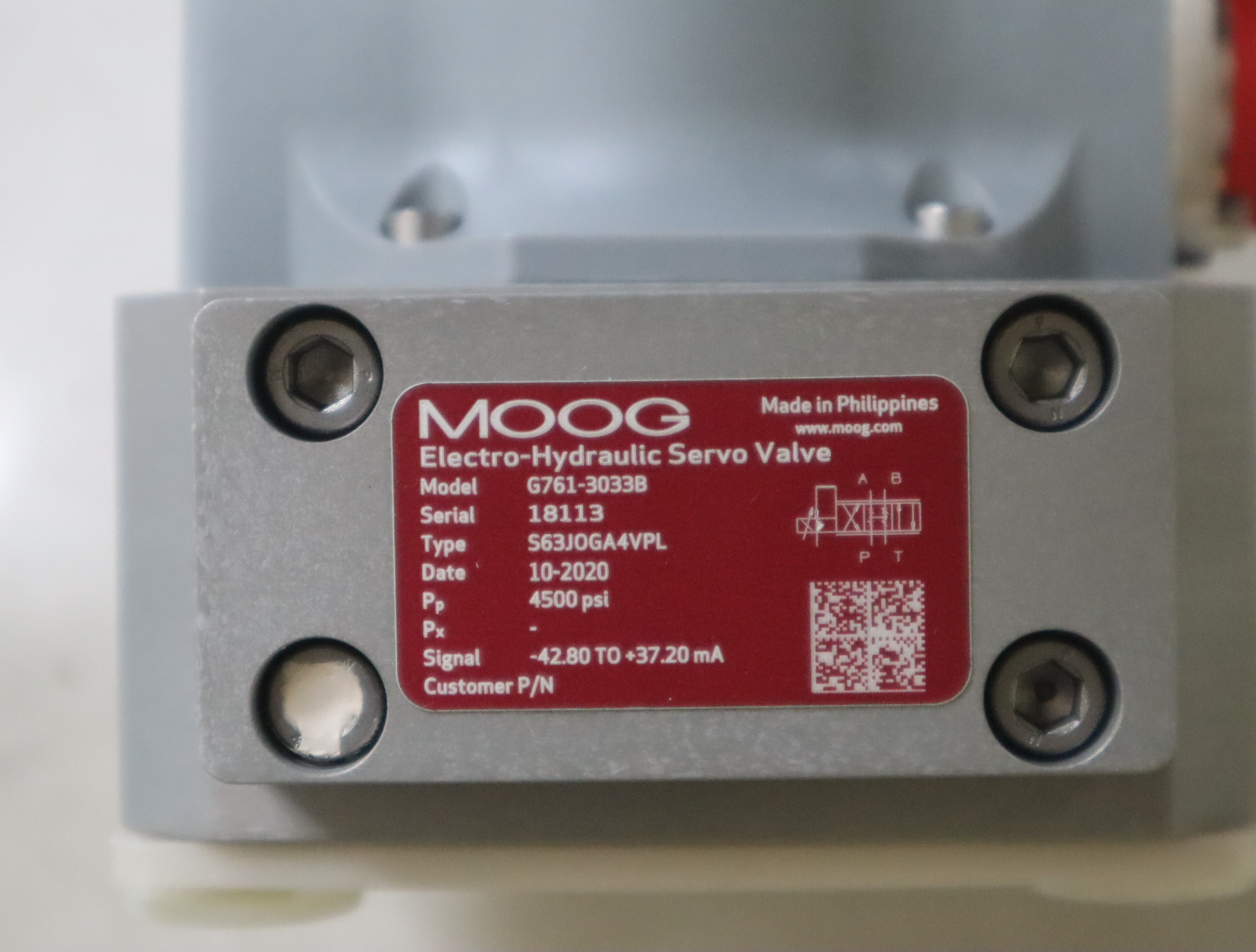 G761-3033B S63JOGA4VPL G761-3033B S63J0GA4VPL穆格MOOG伺服阀