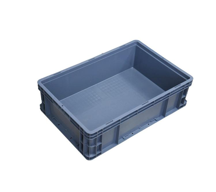 7#全新pe料印刷注塑箱食品级强度周转箱一体式防水蓝色物流胶箱