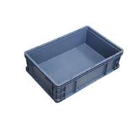 7#全新pe料印刷注塑箱食品级强度周转箱一体式防水蓝色物流胶箱