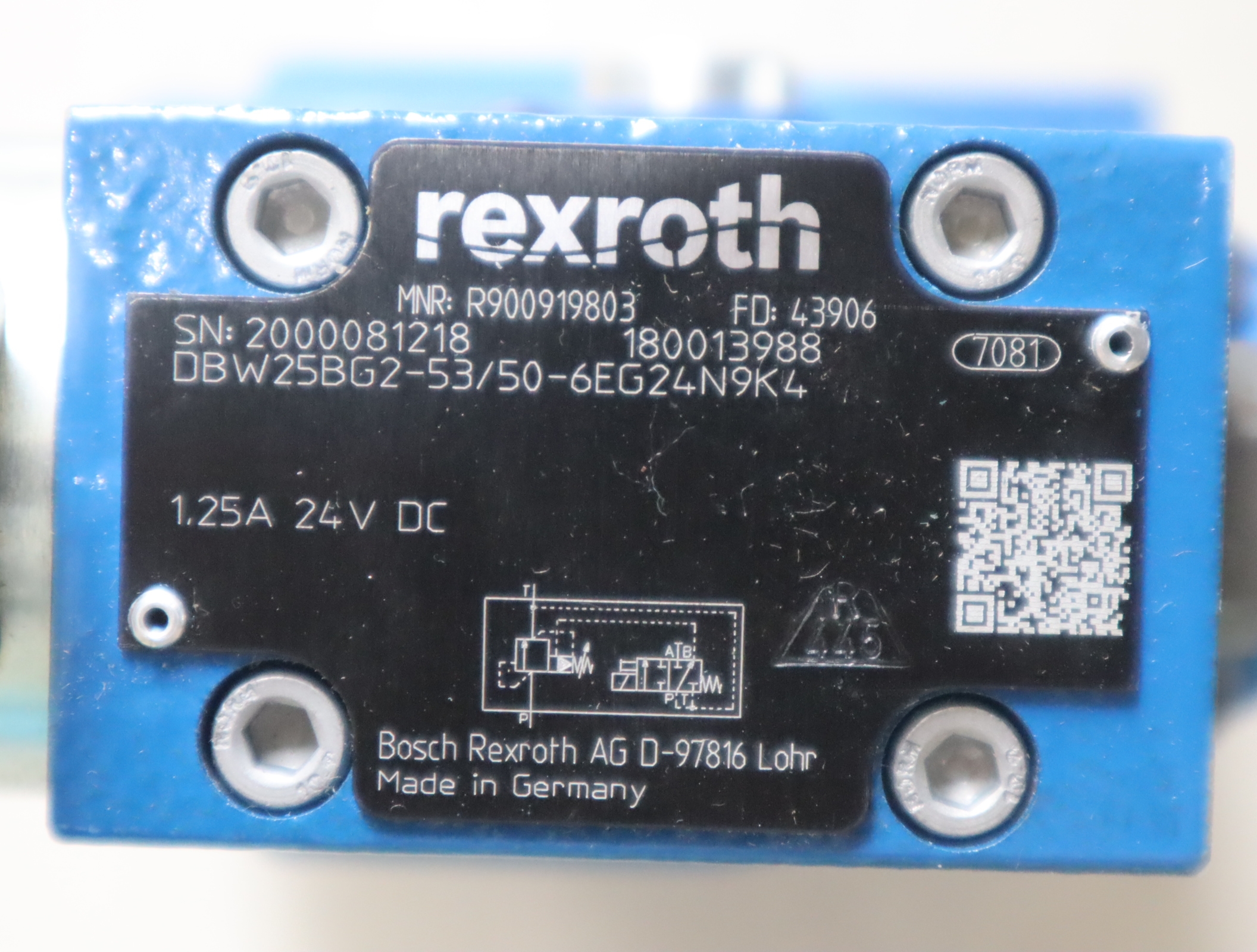 DBW25BG2-5X/50-6EG24N9K4 R900919803 力士乐REXROTH溢流阀