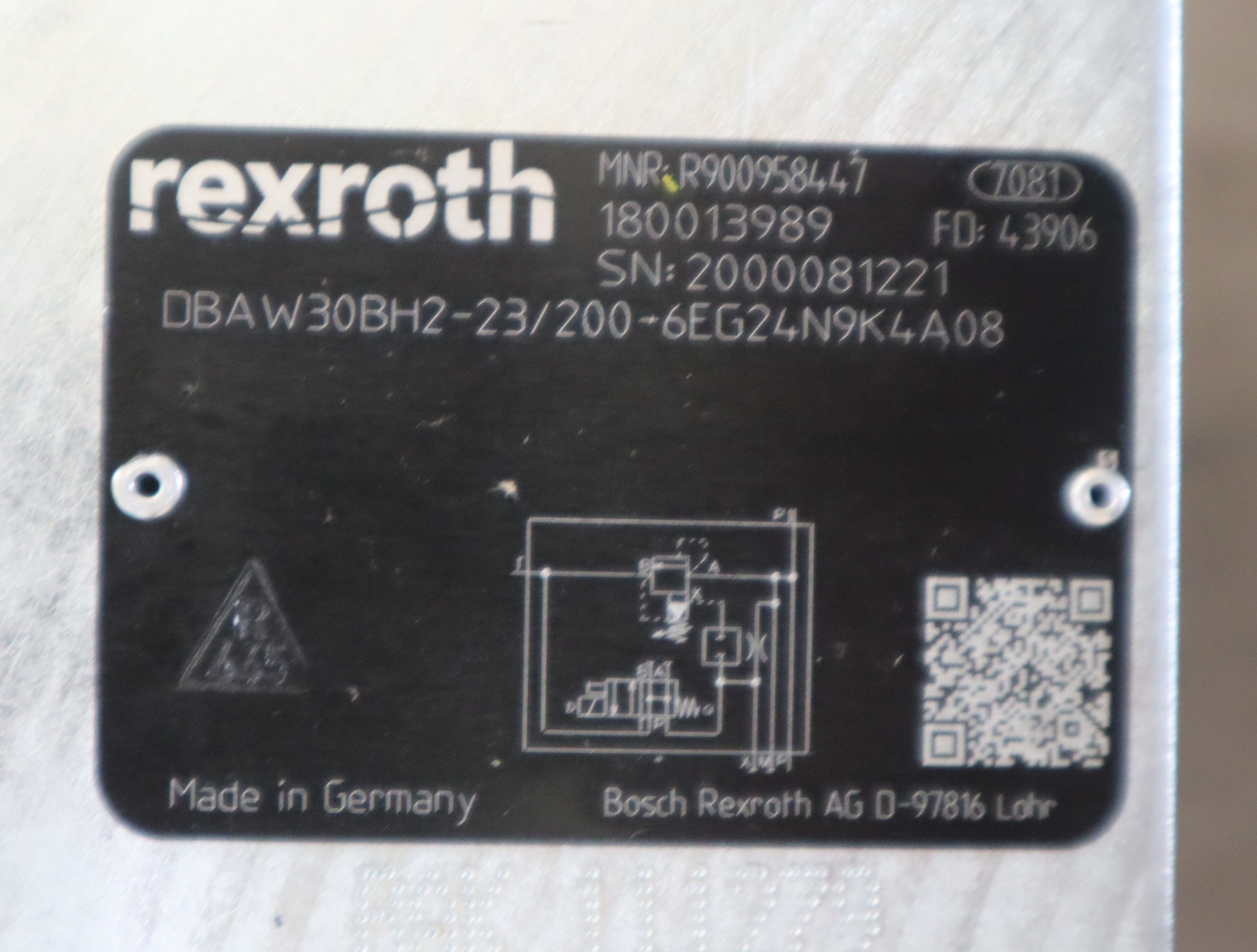 DBAW30BH2-23/200-6EG24N9K4A08 R900958447 力士乐REXROTH阀