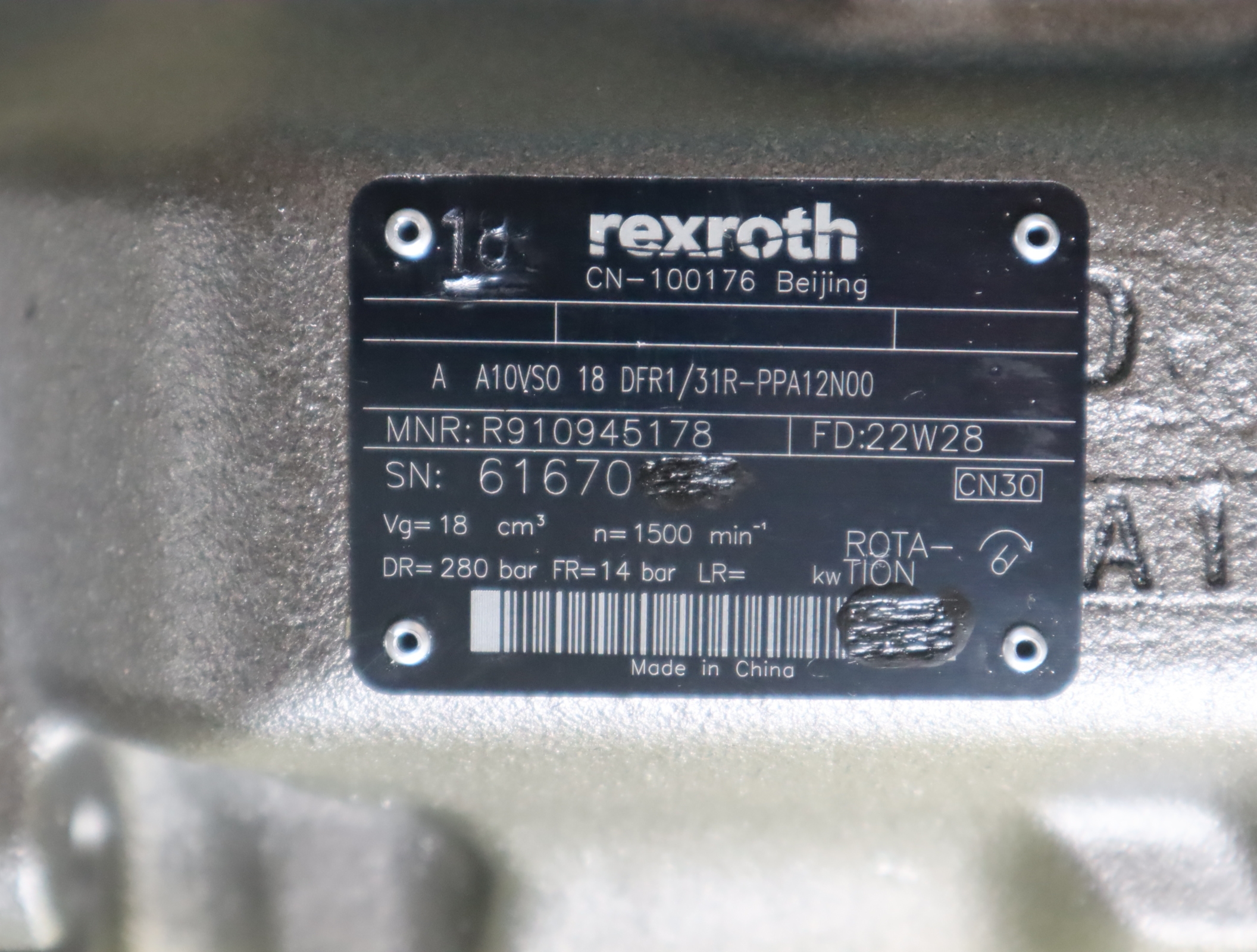 A A10VSO18DFR1/31R-PPA12N00 R910945178 REXROTH柱塞泵