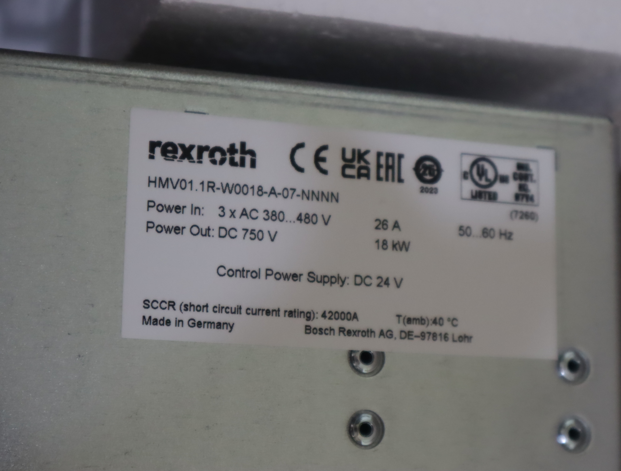 R911297460 HMV01.1R-W0018-A-07-NNNN 力士乐REXROTH电源设备