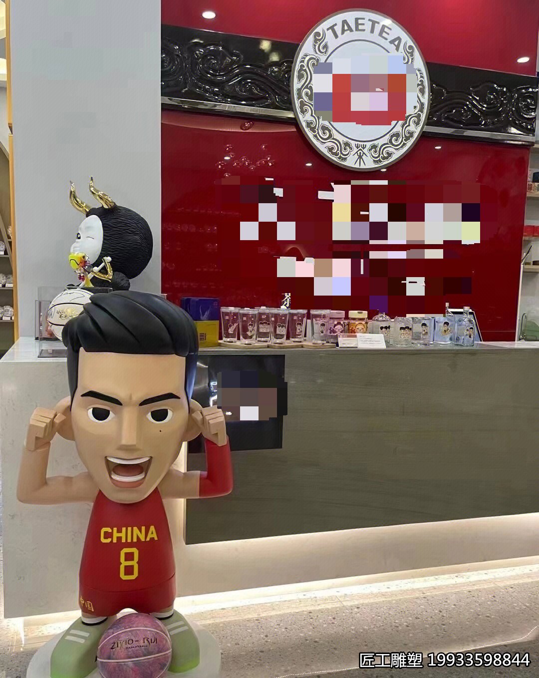 玻璃钢卡通人物篮球明星摆件雕塑