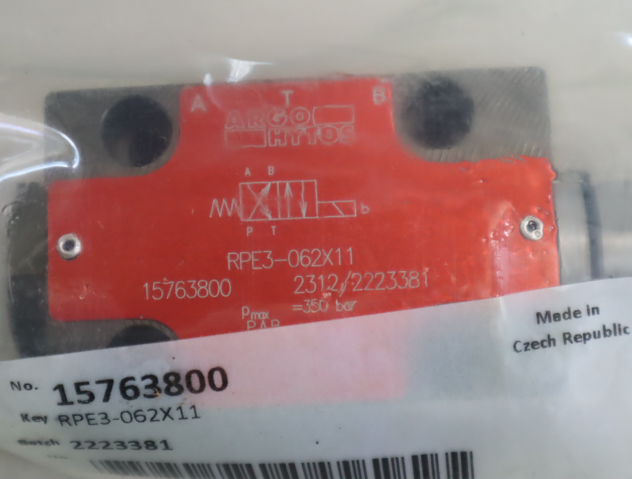 15763800 RPE3-062X11 2223381 德国雅歌辉托斯ARGO-HYTOS液压阀