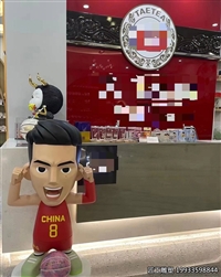 玻璃钢卡通人物篮球明星摆件雕塑