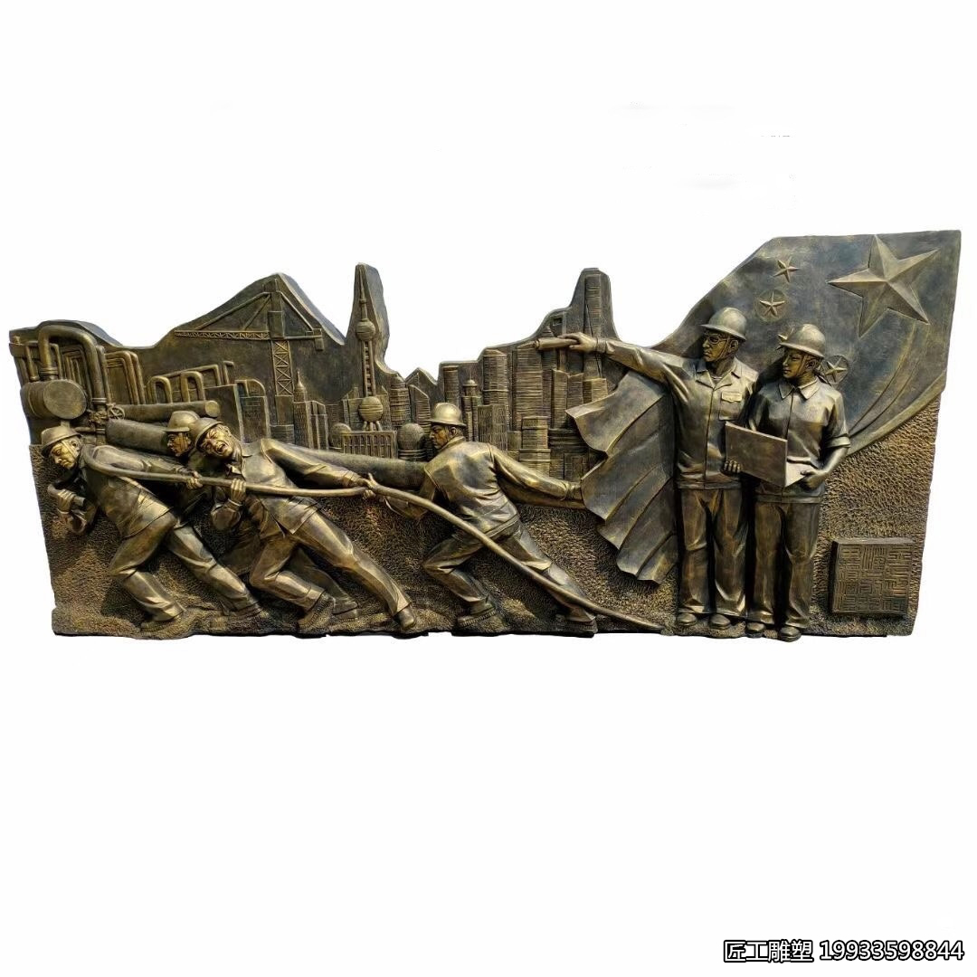 玻璃钢奋力前行仿铜装饰摆件雕塑