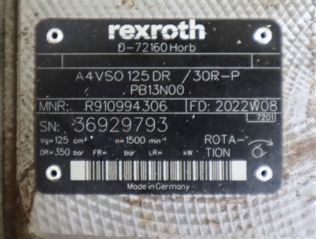 A4VSO125DR/30R-PPB13N00 R910994306 力士乐REXROTH柱塞泵