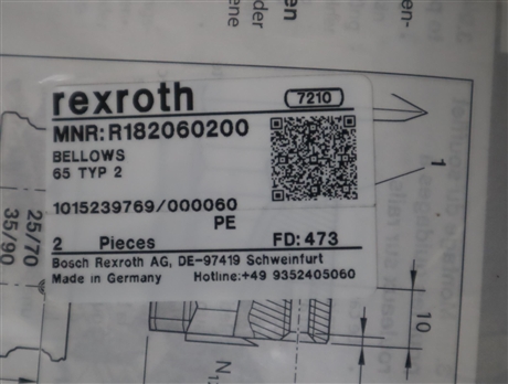 R182060200 BELLOWS 65 TYP 2 德国力士乐REXROTH防尘罩 