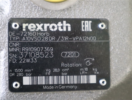A10VSO28DR/31R-VPA12N00 R910907369 德国力士乐REXROTH柱塞泵