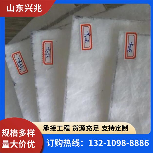公路河堤养护土工布400g白色针刺无纺布工程可定制