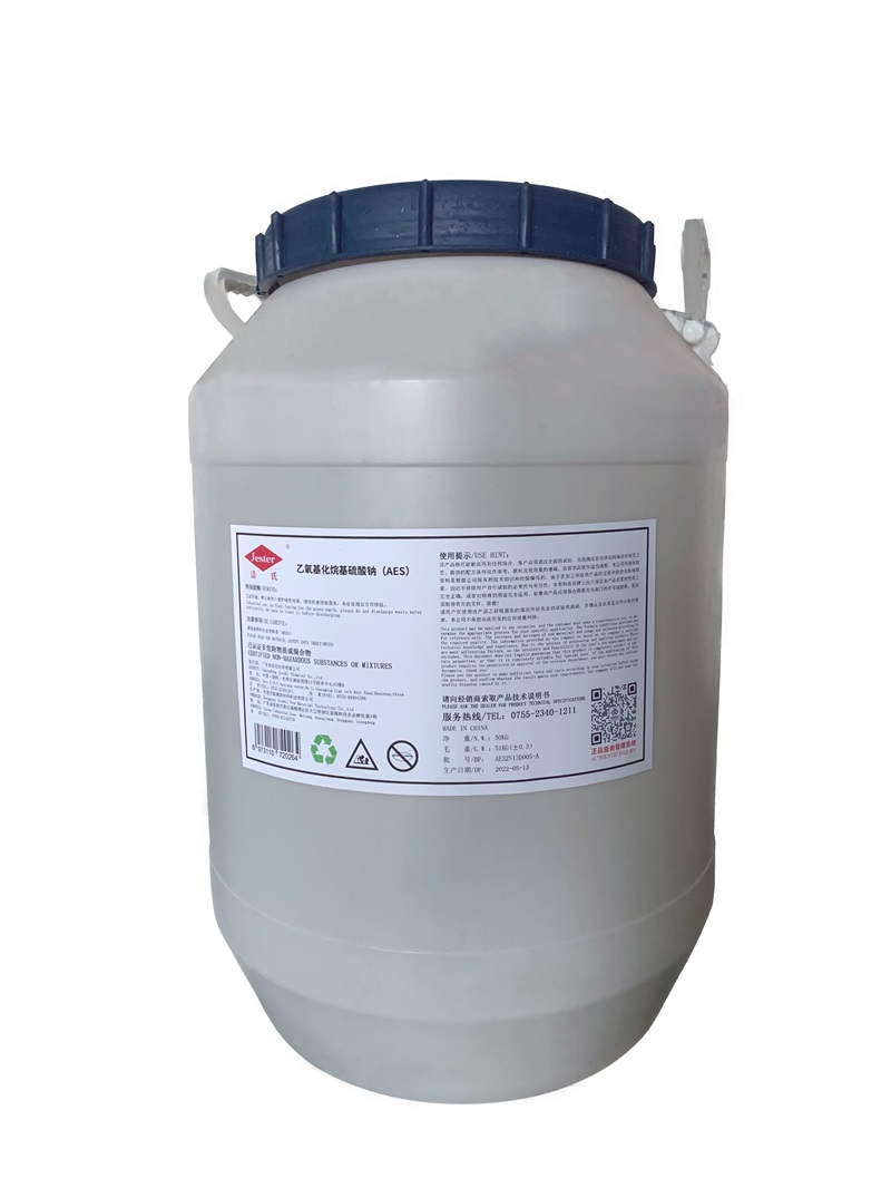洁氏AES可作为洗涤剂原料应用，去污，润湿，乳化，分散，抗静电