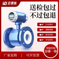 智能电磁流量计 污废水强酸强碱管道式流量表 一体分体插入式