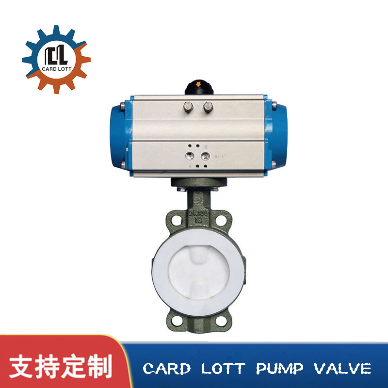 进口单双作用开关耐腐蚀软密封对夹气动衬氟蝶 美国卡洛特品牌