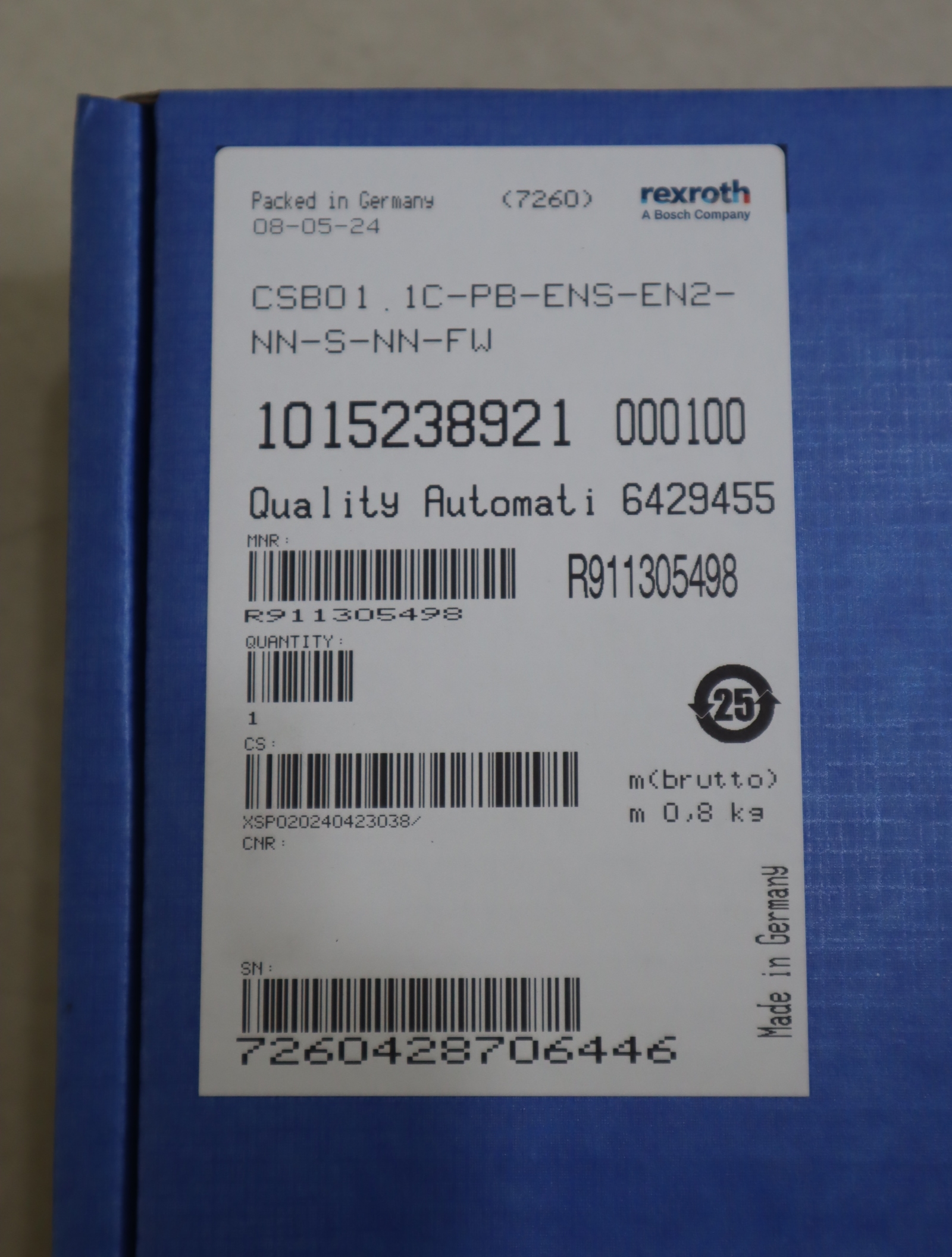 R911305498 CSB01.1C-PB-ENS-EN2-NN-S-NN-FW 力士乐REXROTH