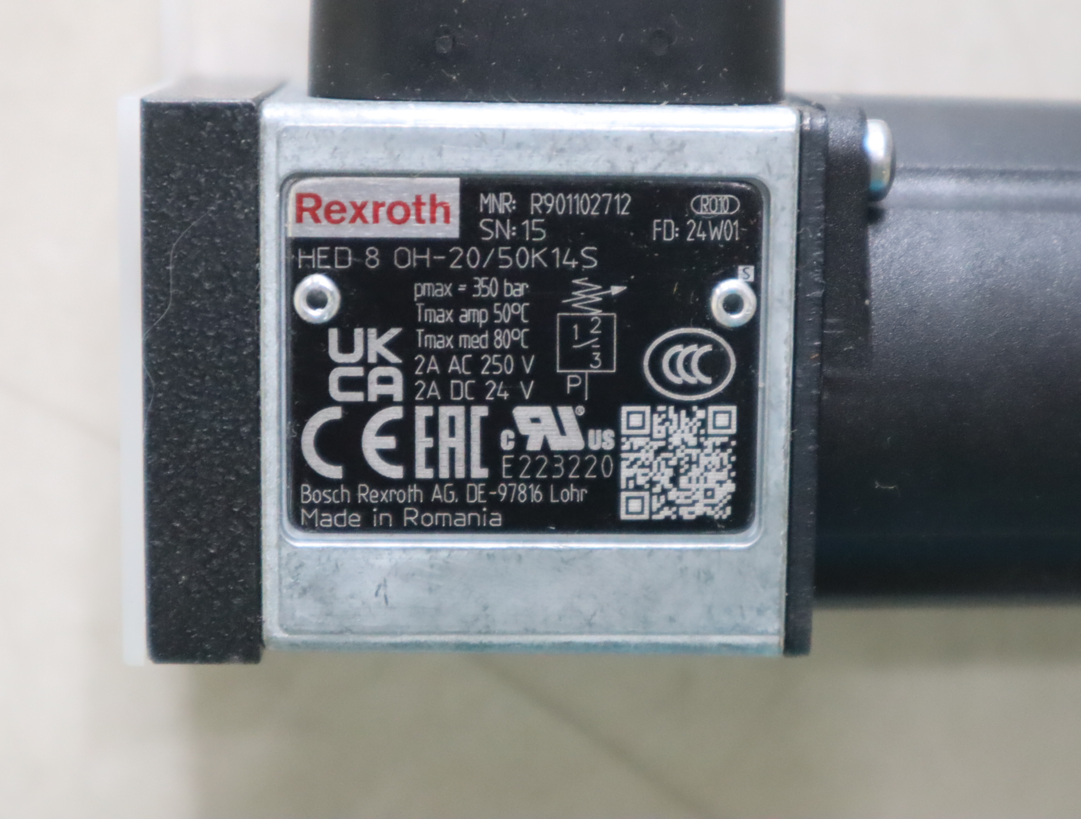 HED8OH-20/50K14S R901102712 力士乐REXROTH压力开关压力继电器