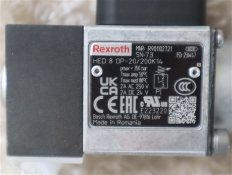 HED8OP-20/200K14 R901102721 力士乐REXROTH压力开关压力继电器