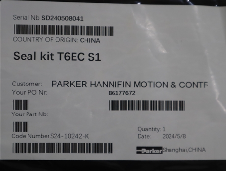 S24-10242-K 美国派克PARKER叶片泵密封套件T6EC S1 