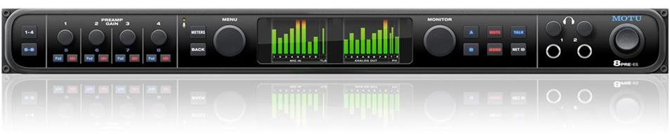 MOTU 8Pre-es AVB音频接口，配备8路话放