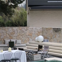 黄石凝光 天然黄锈石碎拼石 虎皮黄蘑菇石 外墙条形文化石