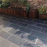 文化景点 天然黑色碎拼石 黑石英条形文化石 不规则板岩铺地面