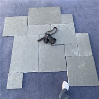 禅意风 海洋蓝莱姆石罗马拼 马赛克石材地砖 深灰色洞石大理石