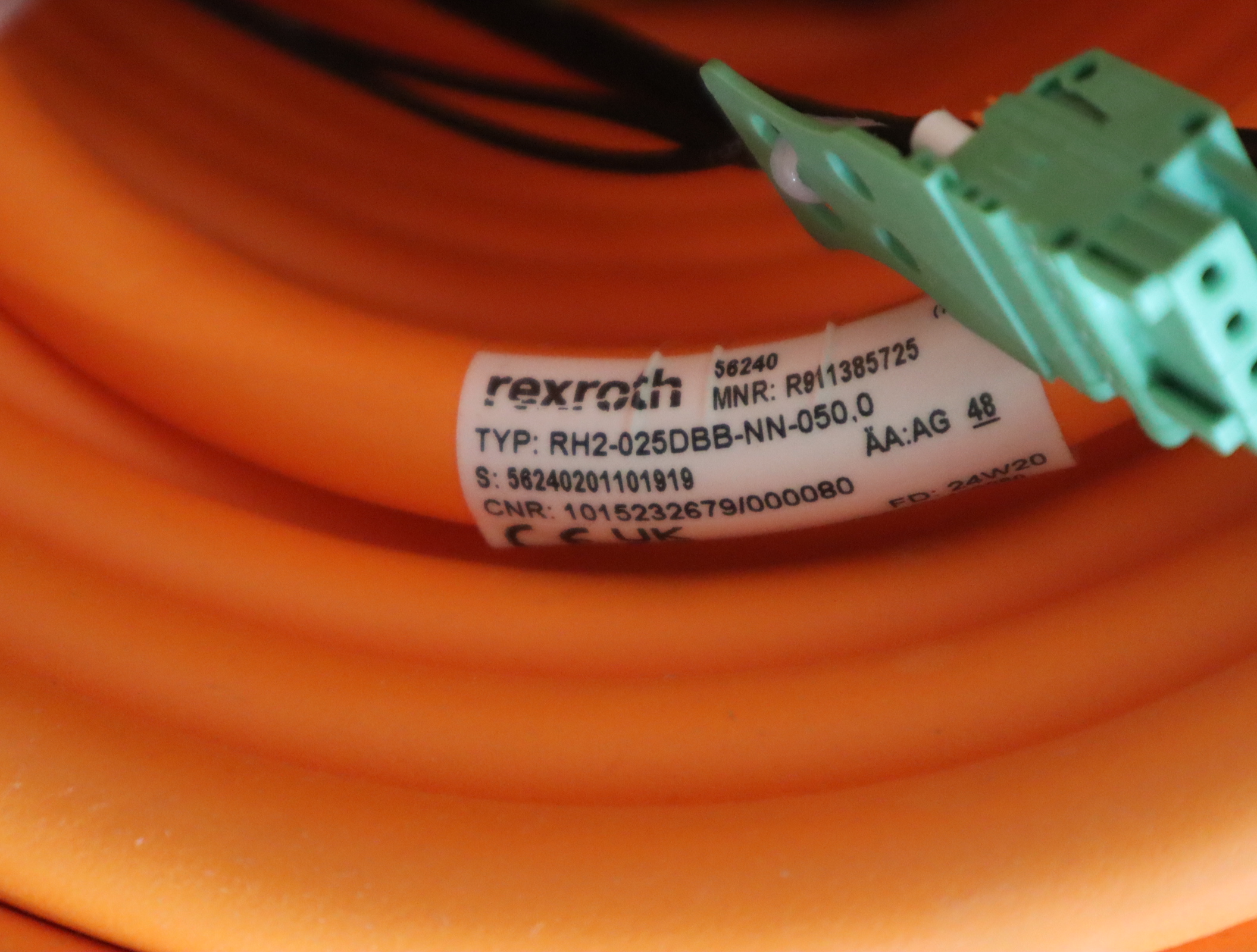 R911385725 RH2-025DBB-NN-050,0 德国力士乐REXROTH电缆接头50米