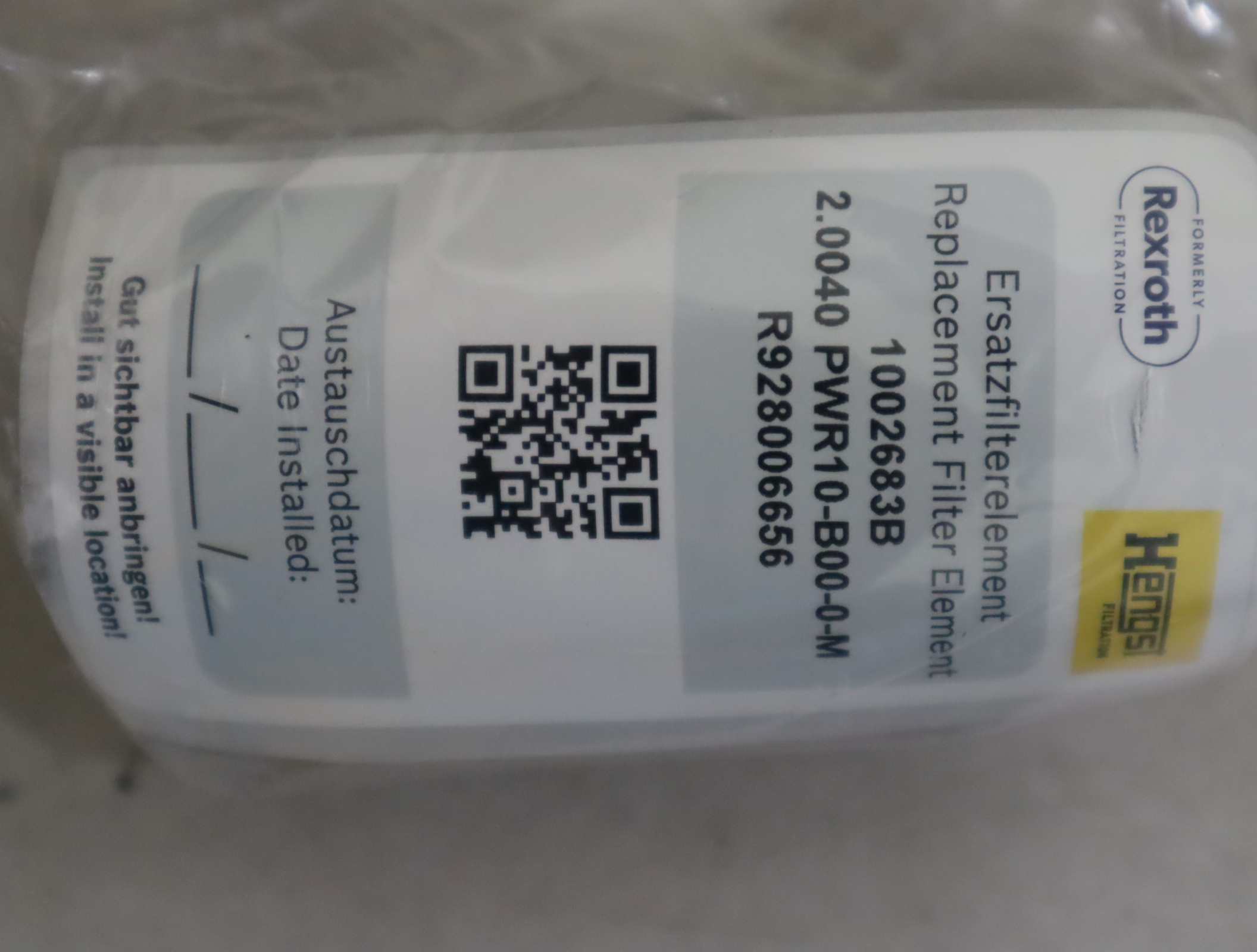 R928006656 2.0040 PWR10-B00-0-M 1002683B 汉格斯特HENGST滤芯