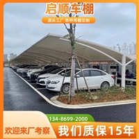 全新结构的停车棚顶棚盖白色PVDF建筑膜材使用寿命更长哦电话