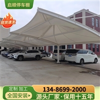 新型电动汽车充电使用的国产PVDF白色车棚膜布多少钱一平方可定制