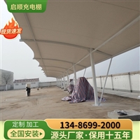 新型纯电动汽车充电用的做车棚用的pvc膜布价格这么设计更好看