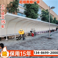 全新充电桩膜结构车棚，小区电瓶车白色雨布设计效果图