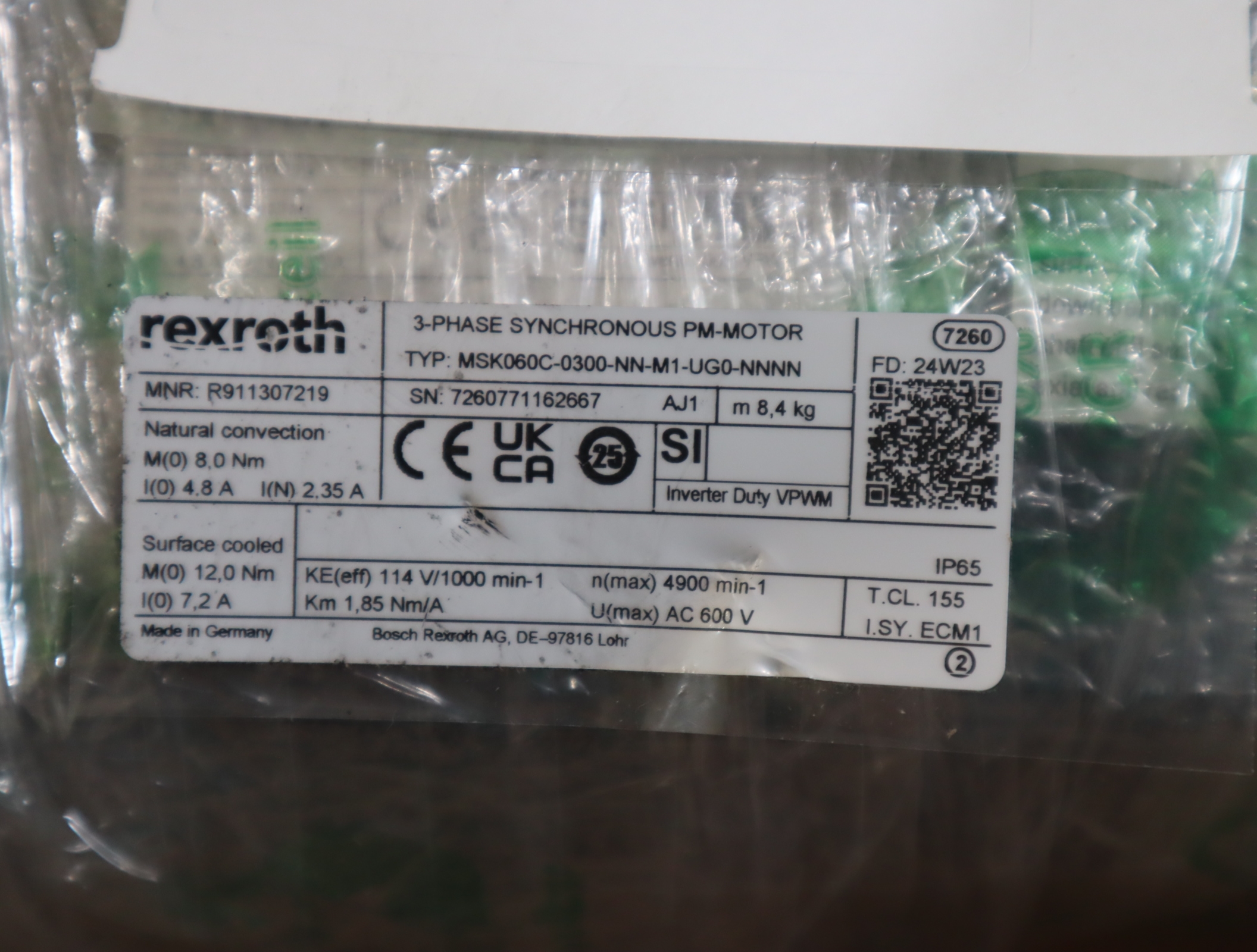 R911307219 MSK060C-0300-NN-M1-UG0-NNNN 力士乐REXROTH伺服电机