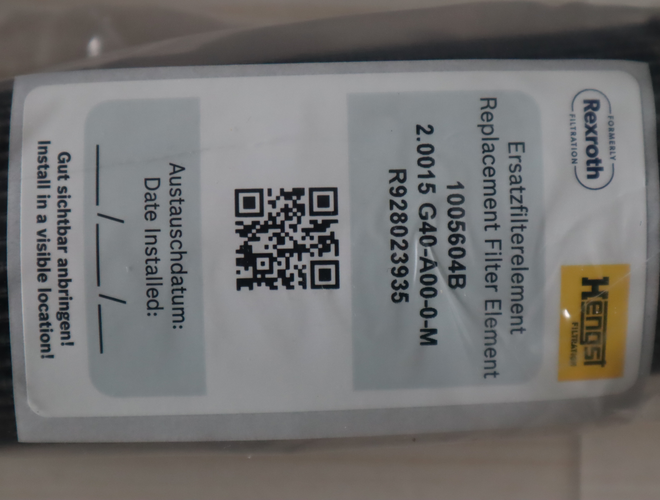 2.0015 G40-A00-0-M R928023935 1005604B 德国汉格斯特HENGST滤芯