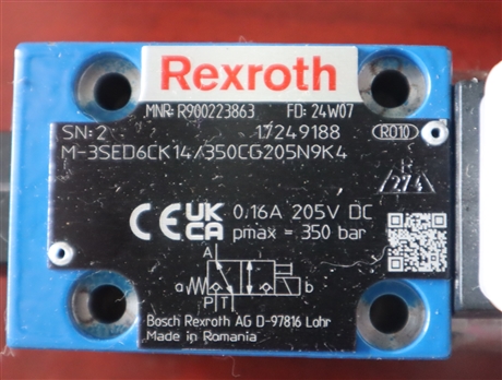 M-3SED6CK1X/350CG205N9K4 R900223863 德国力士乐REXROTH电磁球阀