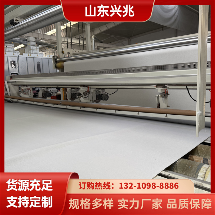 兴兆环境水泥路面养护涤纶大化土工布河道治理200g针刺无纺布 支持定制